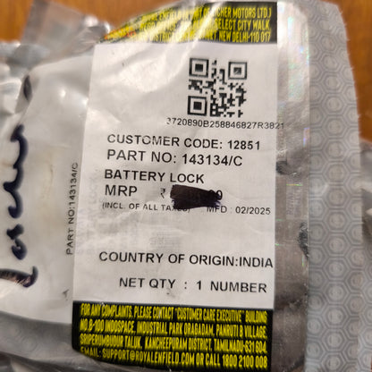 Lucchetto custodia batteria- Originale Royal Enfield Classic Bullet 500-143134