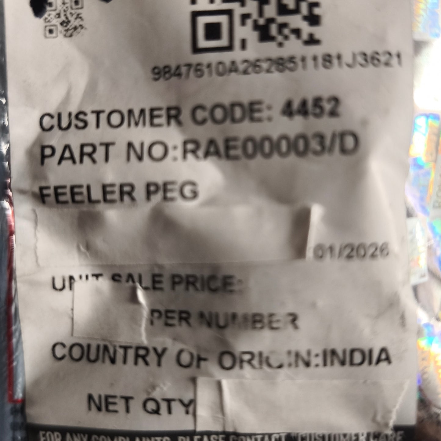 Peg poggiaPiedi Originale Royal Enfield  -RAE00003