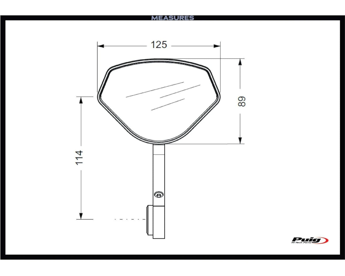 Specchietto retrovisore Hi-Tech V per moto Naked e Cafe Racer Puig - Cod. 21618